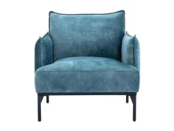 Vente-unique Fauteuil Stof Fluweel / Suedine-Fauteuil Eendenblauw Fluweel Joel