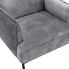 Vente-unique Fauteuil Stof Fluweel / Suedine-Fauteuil Grijs Fluweel Joel