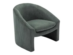 Vente-unique Fauteuil Stof Fluweel / Suedine-Fauteuil In Groen Ribfluweel Ossana