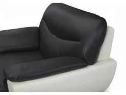 Vente-unique Fauteuil Kunstleer-Fauteuil Indice Van Kunstleer - Tweekleurig Zwart En Wit