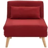 Vente-unique Uitklapbare Fauteuil-Fauteuil Met Bed Optie Posio Van Stof - Rood
