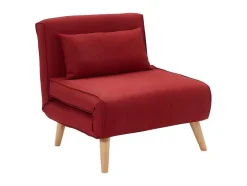 Vente-unique Uitklapbare Fauteuil-Fauteuil Met Bed Optie Posio Van Stof - Rood