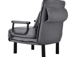 ModernLuxe Uitklapbare Fauteuil-Fauteuil Met Kussen En Verstelbare Rugleuning - Om Te Bouwen Tot Fauteuil - Linnen Stof - Grijs