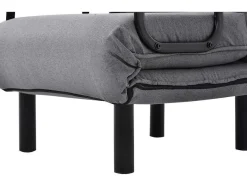 ModernLuxe Uitklapbare Fauteuil-Fauteuil Met Kussen En Verstelbare Rugleuning - Om Te Bouwen Tot Fauteuil - Linnen Stof - Grijs