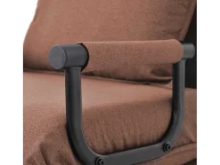 ModernLuxe Uitklapbare Fauteuil-Fauteuil Met Kussen En Verstelbare Rugleuning - Om Te Bouwen Tot Fauteuil - Linnen Stof - Bruin
