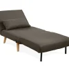 Vente-unique Uitklapbare Fauteuil-Fauteuil Posio - Bedbank Van Stof - Taupe