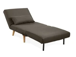 Vente-unique Uitklapbare Fauteuil-Fauteuil Posio - Bedbank Van Stof - Taupe