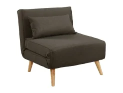 Vente-unique Uitklapbare Fauteuil-Fauteuil Posio - Bedbank Van Stof - Taupe