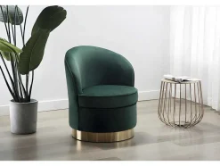Vente-unique Fauteuil Stof-Fauteuil Sanela Van Fluweel - Spargroen