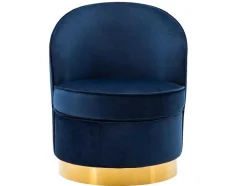 Vente-unique Fauteuil Stof Fluweel / Suedine-Fauteuil Sanela Van Fluweel - Nachtblauw