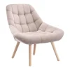 Vente-unique Fauteuil Stof Fluweel / Suedine-Fauteuil Van Beige Fluweel - Luosto