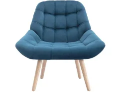 Vente-unique Fauteuil Stof Fluweel / Suedine-Fauteuil Van Blauwgroen Fluweel - Luosto