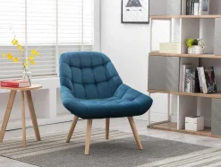 Vente-unique Fauteuil Stof Fluweel / Suedine-Fauteuil Van Blauwgroen Fluweel - Luosto