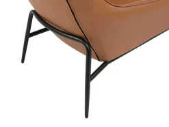 LINEA SOFA Fauteuil Leer-Fauteuil Van Camelkleurig Buffelleder Dinnia