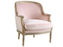 Vente-unique Fauteuil Stof Fluweel / Suedine-Fauteuil Van Fluweel Alienor Pastel Roze