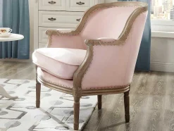 Vente-unique Fauteuil Stof Fluweel / Suedine-Fauteuil Van Fluweel Alienor Pastel Roze