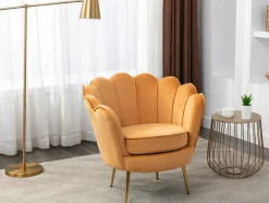 PASCAL MORABITO Fauteuil Stof Fluweel / Suedine-Fauteuil Van Fluweel Dandelion - Mosterdgeel - Van