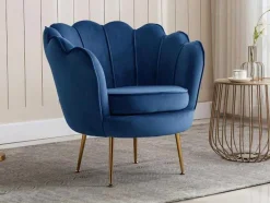PASCAL MORABITO Fauteuil Stof Fluweel / Suedine-Fauteuil Van Fluweel Dandelion - Donkerblauw - Van