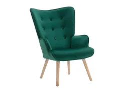Vente-unique Fauteuil Stof Fluweel / Suedine-Fauteuil Van Fluweel Vately - Groen