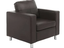 Vente-unique Fauteuil Kunstleer-Fauteuil Van Kunstleer Ackley - Bruin