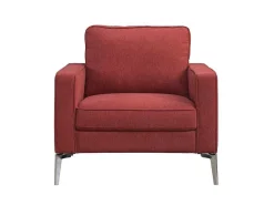 Vente-unique Fauteuil Stof-Fauteuil Van Rode Stof Tibori