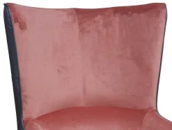 Vente-unique Fauteuil Stof Fluweel / Suedine-Fauteuil Van Roze Fluweel En Antraciet Structuur Mendocino