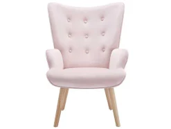 Vente-unique Fauteuil Stof Fluweel / Suedine-Fauteuil Van Roze Velours Vately
