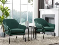 Vente-unique Fauteuil Stof Fluweel / Suedine-Fauteuil Van Spargroen Velours Cerita