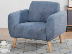 Vente-unique Fauteuil Stof-Fauteuil Van Stof Magelan - Lichtblauw