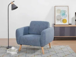 Vente-unique Fauteuil Stof-Fauteuil Van Stof Magelan - Lichtblauw