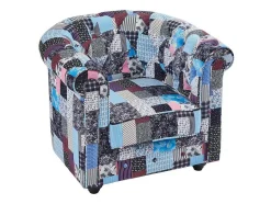 Vente-unique Fauteuil Stof-Fauteuil Van Stof Met Patchwork-Motief Chesterfield