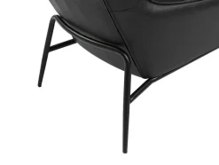 LINEA SOFA Fauteuil Leer-Fauteuil Van Zwart Buffelleder Dinnia