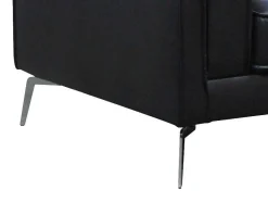 Vente-unique Fauteuil Leer-Fauteuil Van Zwart Leer Lecco