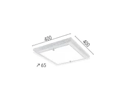 EPIKASA Plafondlamp-Finn Plafondlamp, Eik, Chroom, Wit, 40X40X6,5 Cm,