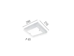 EPIKASA Plafondlamp-Finn Plafondlamp, Eik, Chroom, Wit, 29X21X6,5 Cm,
