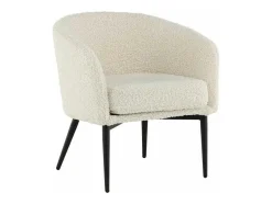 Venture Home Fauteuil Met Holle Rugleuning-Fluffy Fauteuil Teddy Wit.