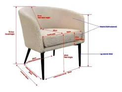 Venture Home Fauteuil Met Holle Rugleuning-Fluffy Fauteuil Teddy Wit.