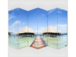 Vente-unique Kamerscherm-Foto Scherm Bagheria, 180X240Cm, Strand