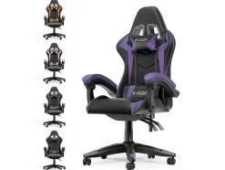 Vente-unique Bureaustoel-Gaming- En Bureaustoel Ergonomische Computerbureaustoel Met Hoofdsteun En Lumbale Ondersteuning