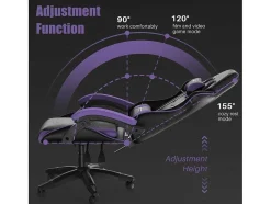 Vente-unique Bureaustoel-Gaming- En Bureaustoel Ergonomische Computerbureaustoel Met Hoofdsteun En Lumbale Ondersteuning
