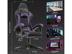 Vente-unique Bureaustoel-Gaming- En Bureaustoel Ergonomische Computerbureaustoel Met Hoofdsteun En Lumbale Ondersteuning
