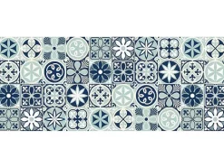 OZAIA Gangtapijt-Gangtapijt Van Vinyl Met Cementtegeleffect - 66 X 160 Cm - Blauw - Rica