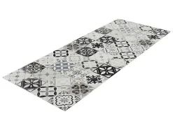 OZAIA Gangtapijt-Gangtapijt Van Vinyl Met Vloertegeleffect Mosai - 66 X 160 Cm - Zwart En Wit