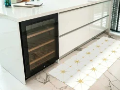 OZAIA Gangtapijt-Gangtapijt Van Vinyl Met Art-Decostijl - 66 X 160 Cm - Wit En Goudkleurig - Caroza