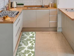 OZAIA Gangtapijt-Gangtapijt Van Vinyl Met Tropisch Motief - 66 X 160 Cm - Groen En Wit - Tropicala