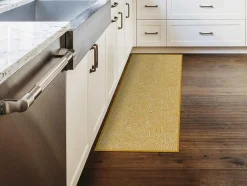 OZAIA Gangtapijt-Gangtapijt Van Vinyl Met Bloemmotieven - 66 X 160 Cm - Geel En Wit - Capucina