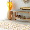 OZAIA Gangtapijt-Gangtapijt Van Vinyl Met Cementtegeleffect - 66 X 160 Cm - Oranje En Roze - Eloza