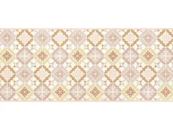 OZAIA Gangtapijt-Gangtapijt Van Vinyl Met Cementtegeleffect - 66 X 160 Cm - Oranje En Roze - Eloza