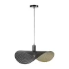 OZAIA Hanglamp-Gebogen Hanglamp Met Design-Stijl Van Metaal - L60 X D41 Cm - Zwart En Binnenkant Goudkleurig - Lucena