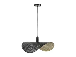 OZAIA Hanglamp-Gebogen Hanglamp Met Design-Stijl Van Metaal - L60 X D41 Cm - Zwart En Binnenkant Goudkleurig - Lucena